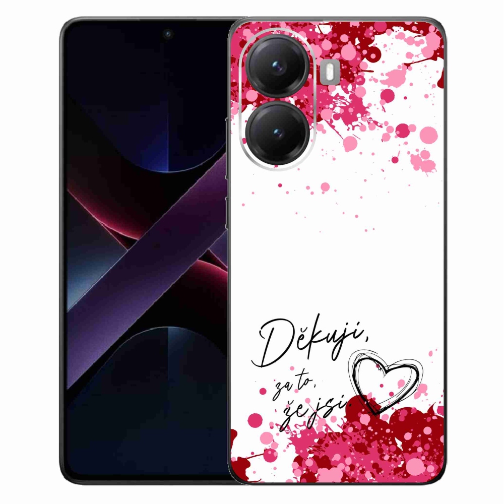 Gél borító mmCase a Xiaomi Poco X7 Pro 5G-hez - szerelmes szöveg 2 fehér háttér