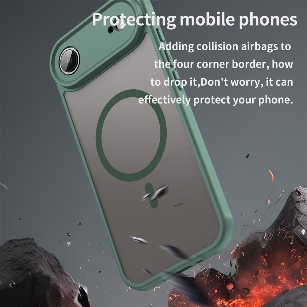 Matte zselés tok MagSafe-rel iPhone 17 Air készülékhez - zöld