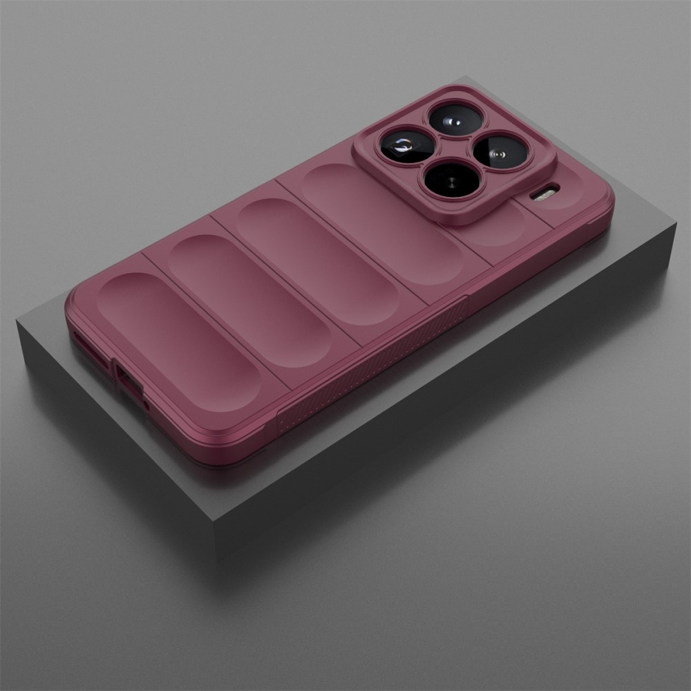 Rugg tartós zselés tok Xiaomi 15 Pro-hoz - bordó színű
