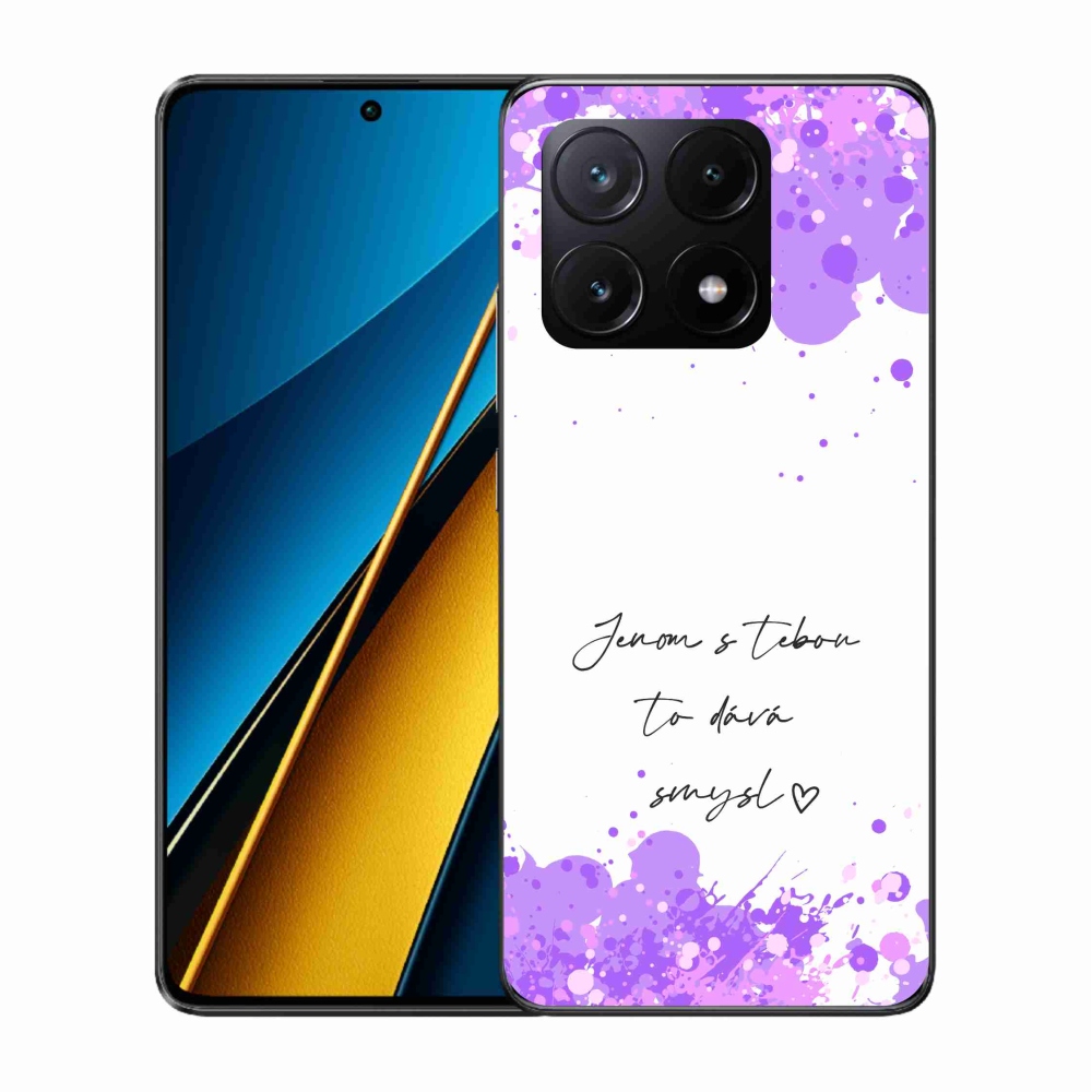 Gél borító mmCase a Xiaomi Poco X6 Pro 5G-hez - szerelmes szöveg fehér háttérrel