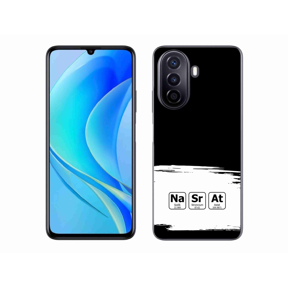 Gél borító mmCase a Huawei Nova Y70-en - kémiai elemek fehér és fekete háttérrel