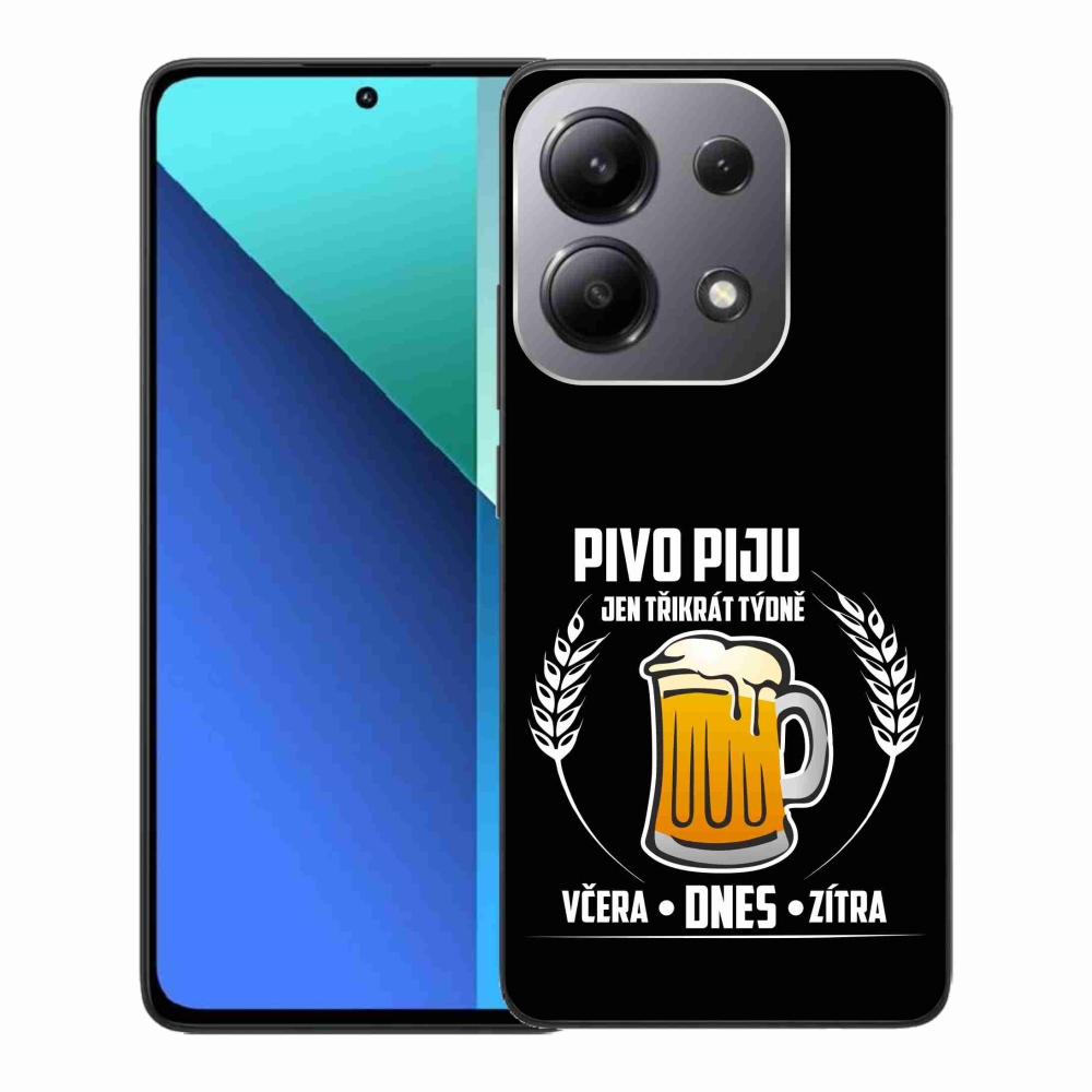 Gél borítás mmCase a Xiaomi Redmi Note 13-hoz - sör motívum fekete háttérrel