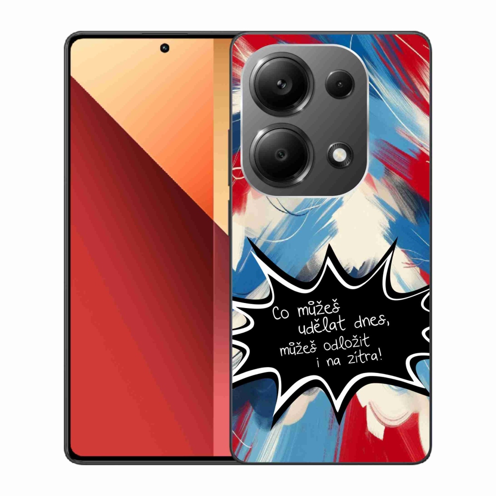 Gél borító mmCase a Xiaomi Redmi Note 13 Pro 4G/Poco M6 Pro - vicces szöveg 9 fekete háttérrel