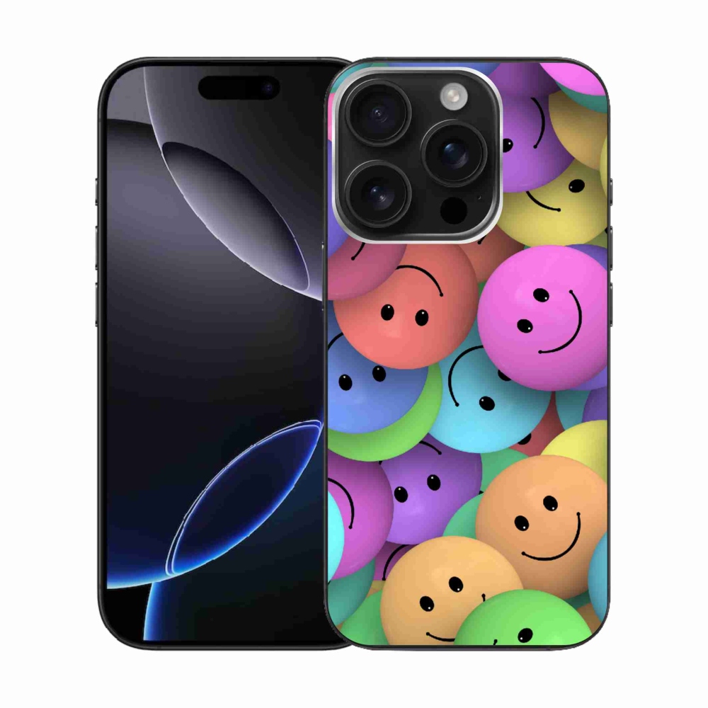 Zselés borítás mmCase iPhone 16 Pro készülékhez - színes smiley-k
