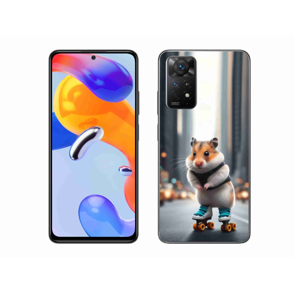 Gél borítás mmCase a Xiaomi Redmi Note 11 Pro 4G/5G-hez - hörcsög a korcsolyán