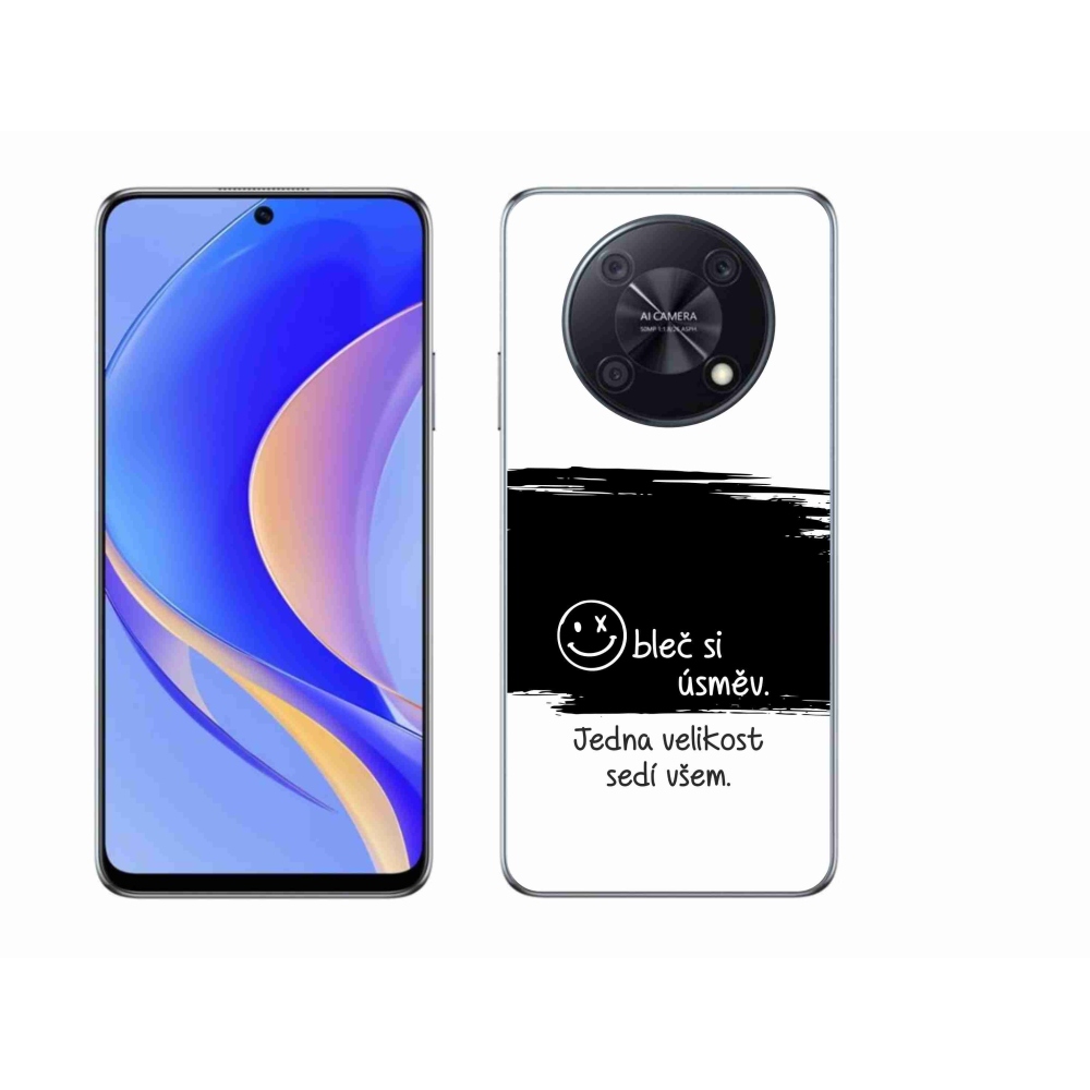 Gél borító mmCase a Huawei Nova Y90-hez - vicces szöveg 8 fekete és fehér háttérrel