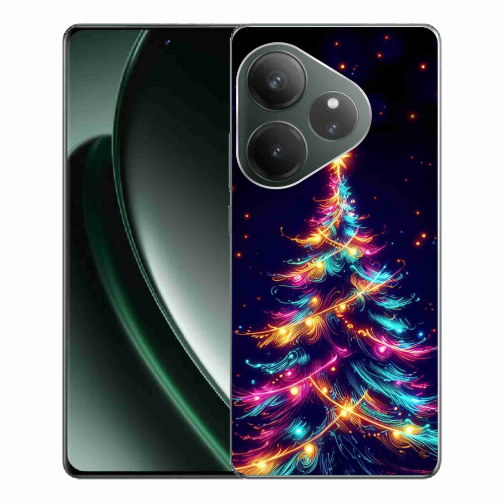 Gél borítás mmCase a Realme GT 6 5G/GT 6T 5G számára - neon karácsonyfa