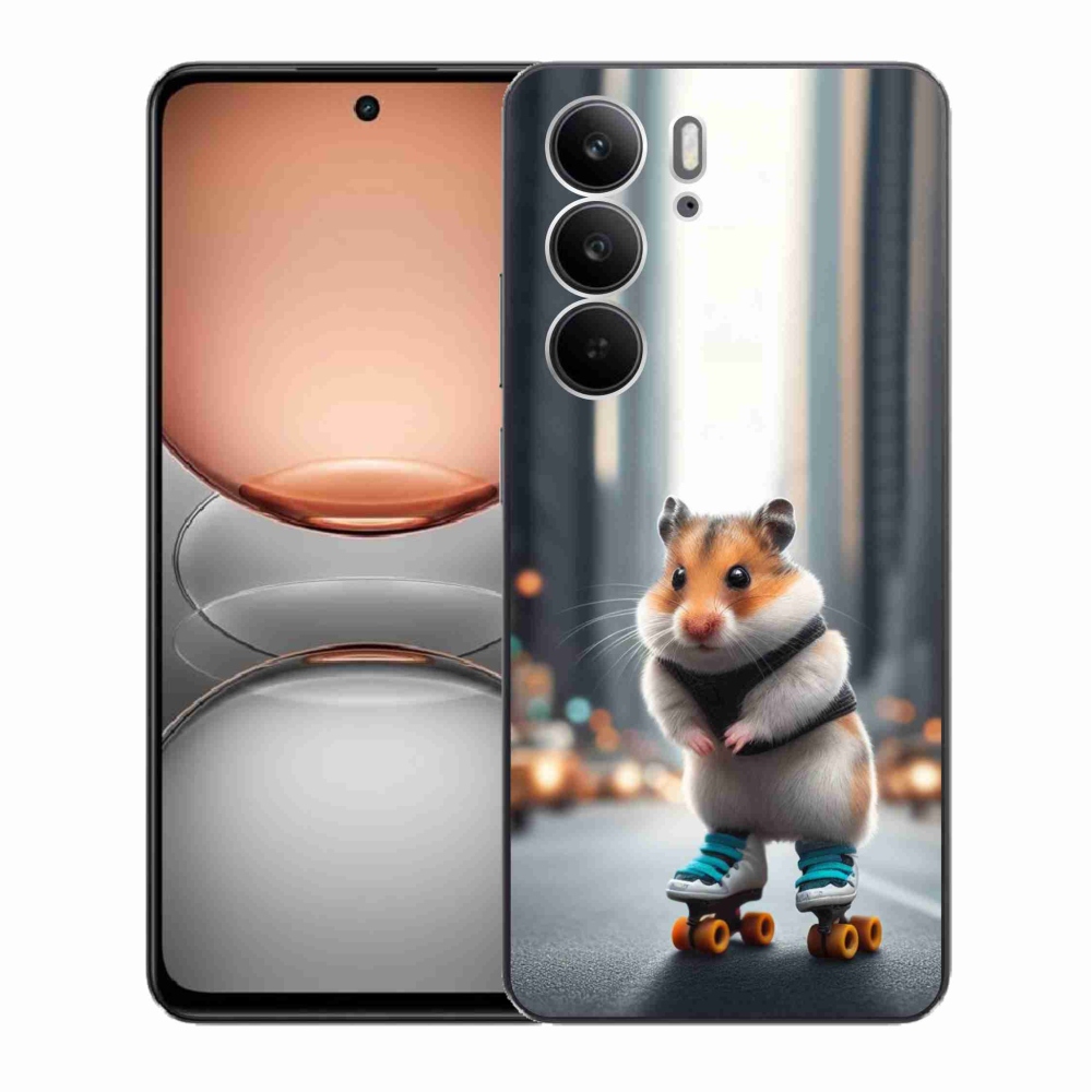 Gél borítás mmCase a Realme C75 készülékhez - hörcsög a korcsolyán