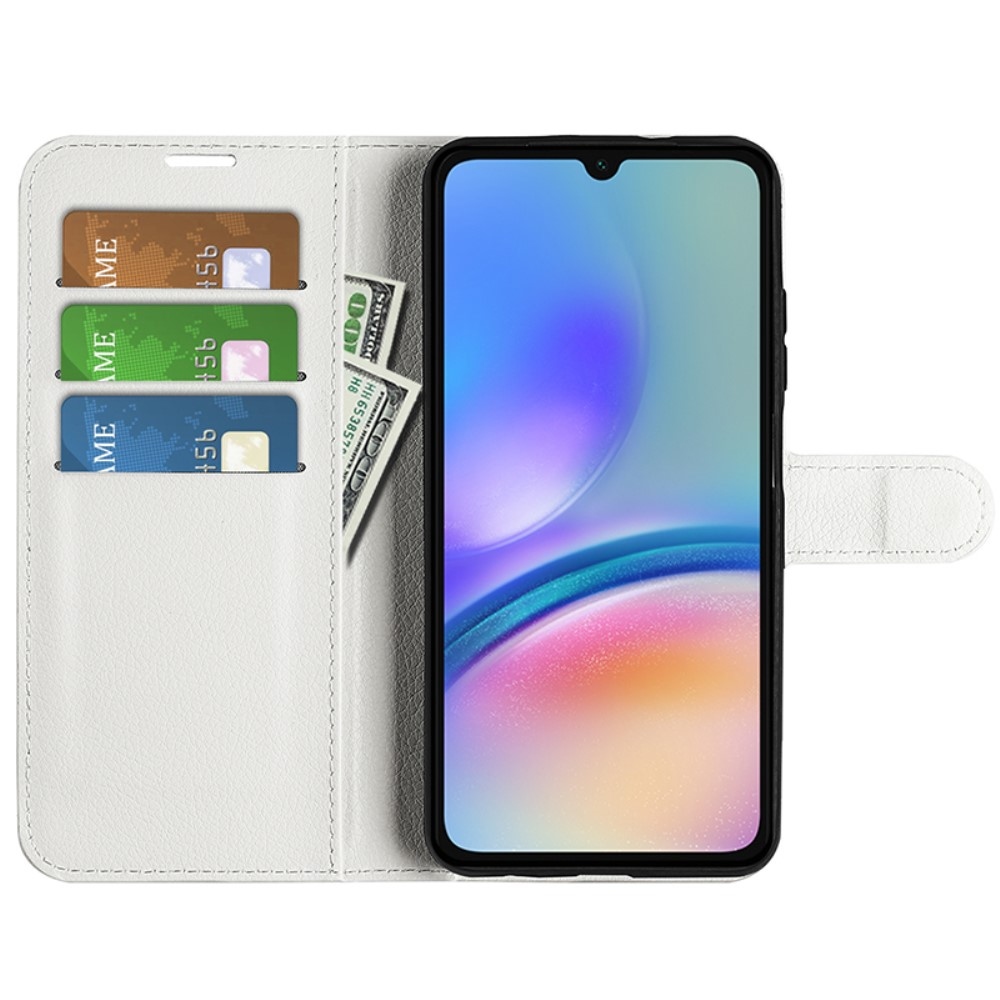 Litchi könyv tok Samsung Galaxy A05s készülékhez - fehér