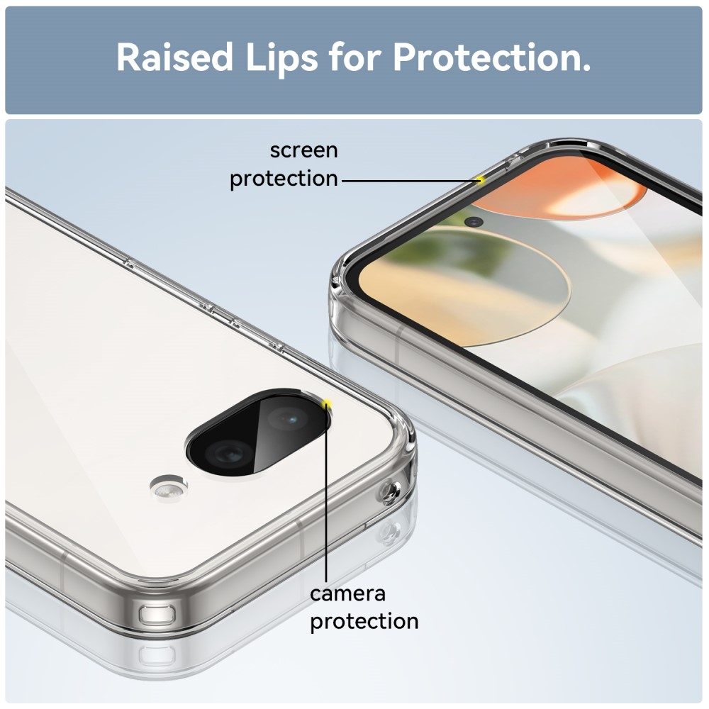 Gél tok kemény hátlappal a Google Pixel 9a számára - átlátszó