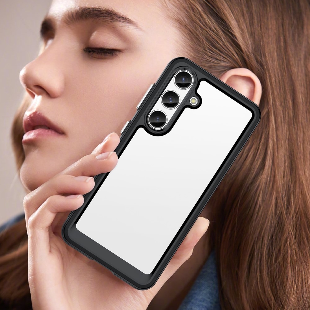 Gél tok fix hátlappal Samsung Galaxy S24 készülékhez - fekete