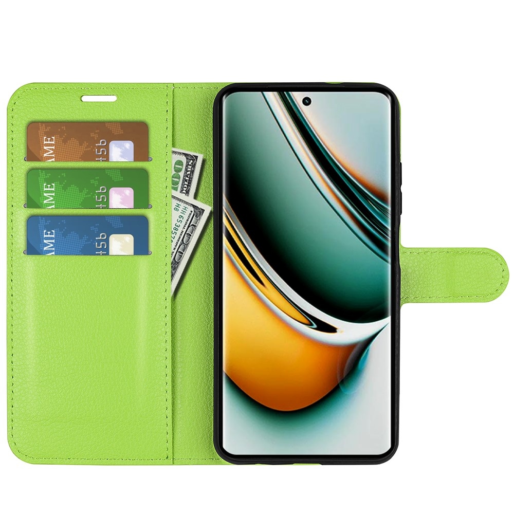 Litchi könyvtáska a Realme 11 Pro 5G/11 Pro+ 5G modellhez - zöld