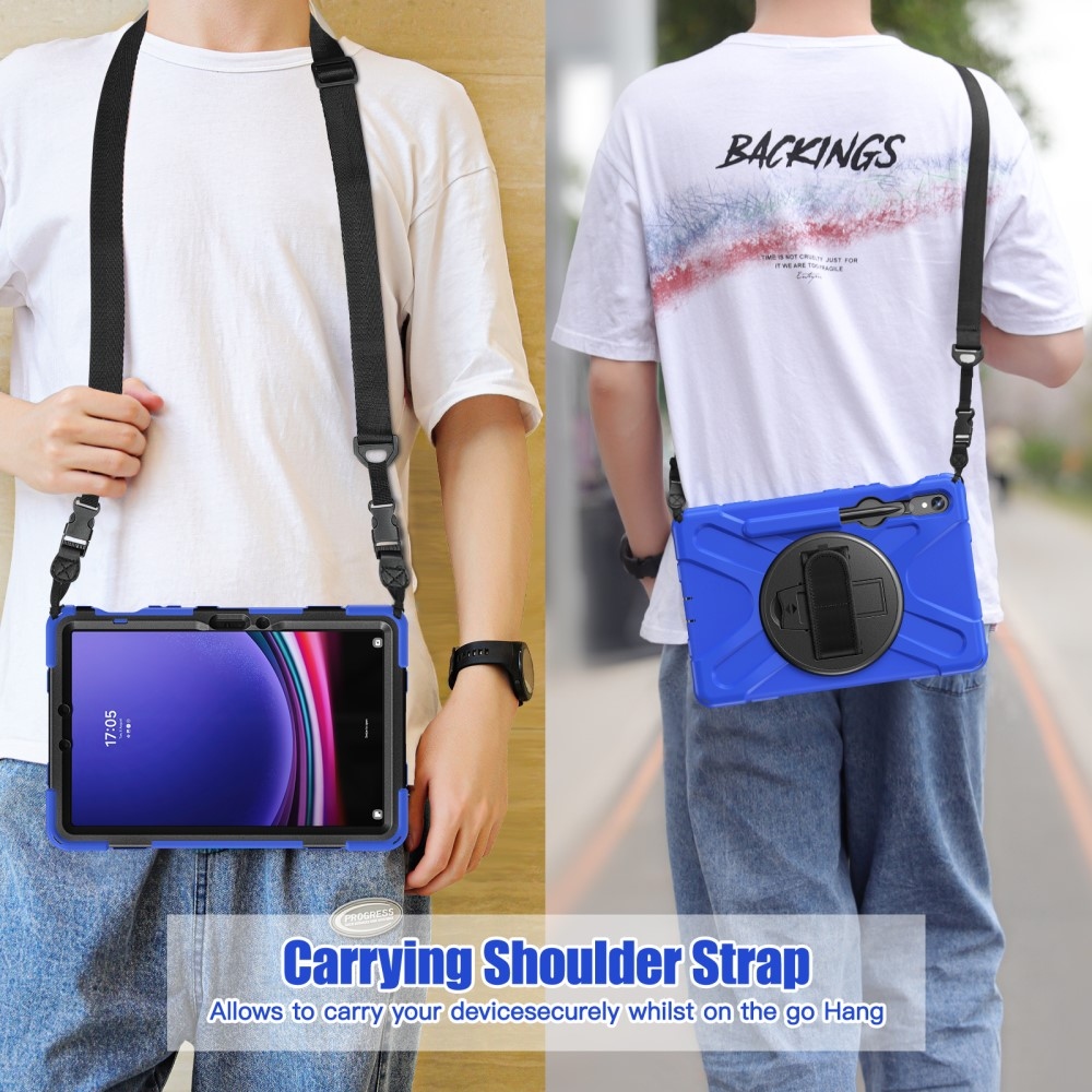 Rúgásálló borítás kézi fogantyúval Samsung Galaxy Tab S9/Tab S10 készülékhez - kék