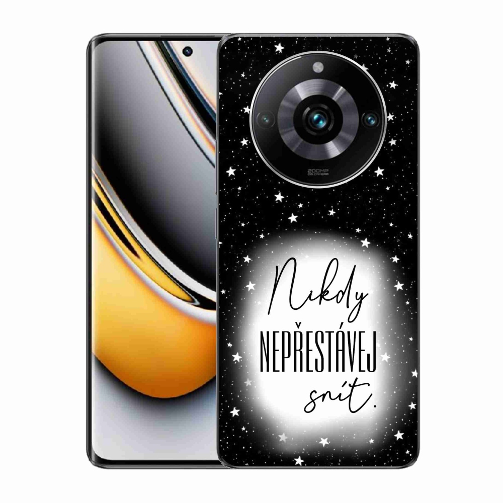 Gél borítás mmCase a Realme 11 Pro/11 Pro+ készülékhez - Idézet 1 fehér és fekete háttérrel