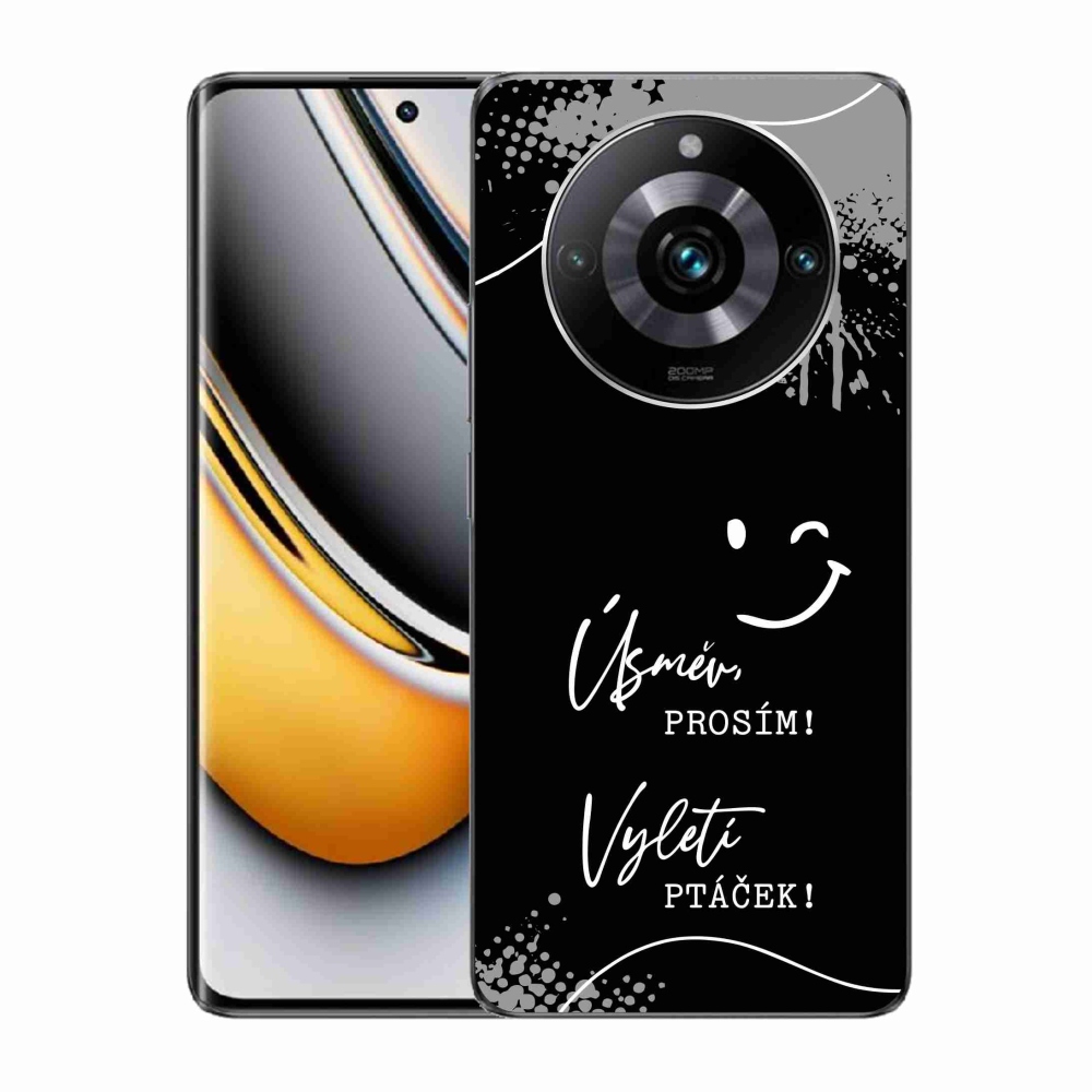 Gél borító mmCase a Realme 11 Pro/11 Pro+ készülékhez - vicces szöveg 4 fekete háttérrel