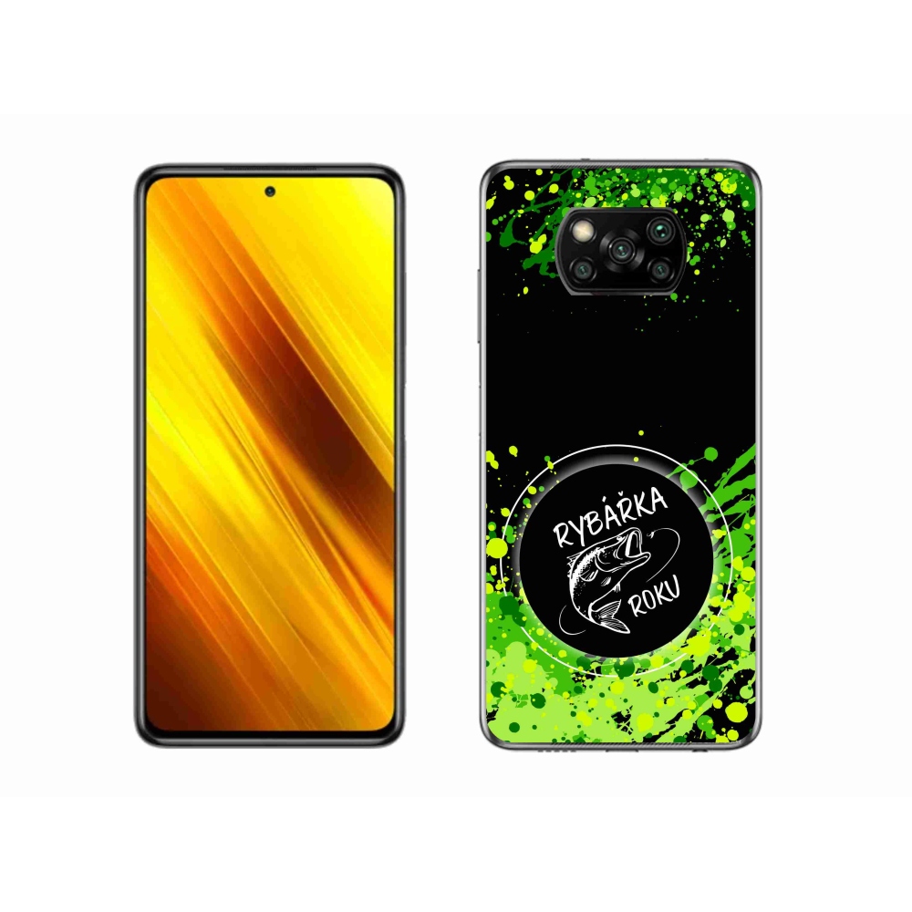 Gél borítás mmCase a Xiaomi Poco X3 Pro számára - az év horgásza fekete háttérrel