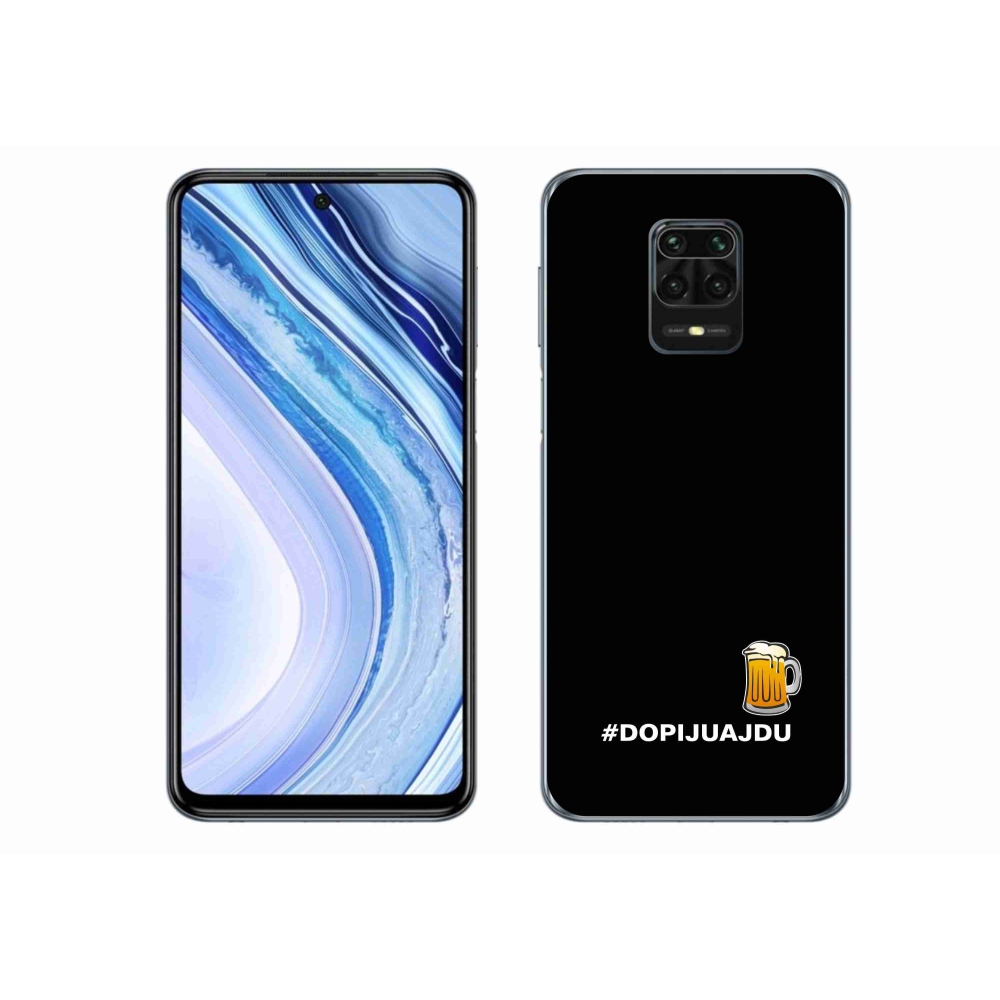 Gél borítás mmCase a Xiaomi Redmi Note 9 Pro - sör motívum 1 fekete háttérrel