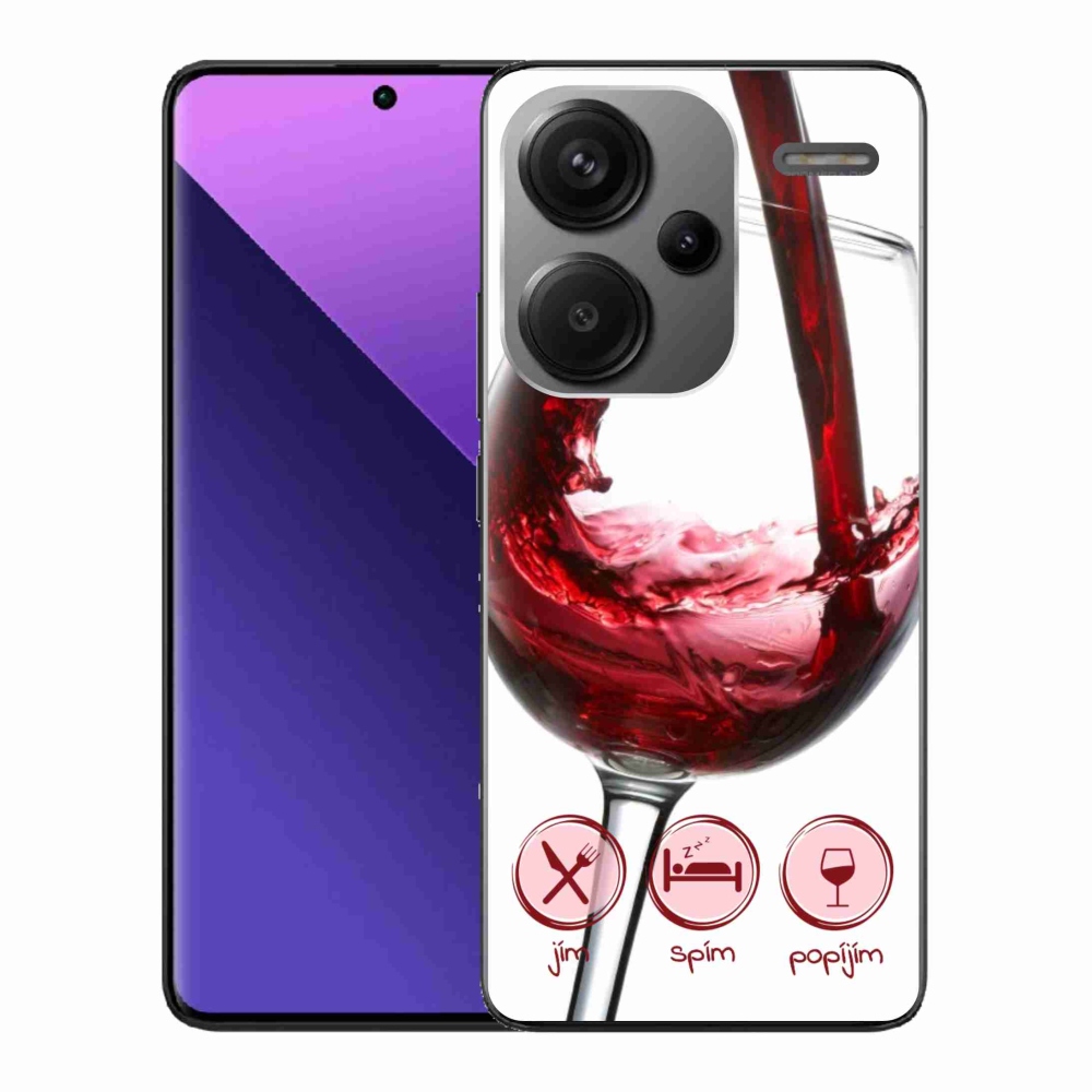 Gél tok mmCase a Xiaomi Redmi Note 13 Pro+ 5G számára - borospohár piros