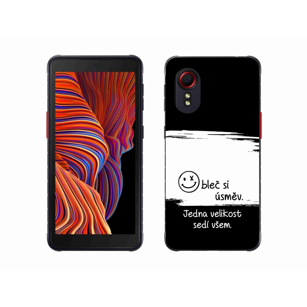 Gél borító mmCase Samsung Galaxy Xcover 5 készülékhez - vicces szöveg 8 fekete-fehér háttérrel