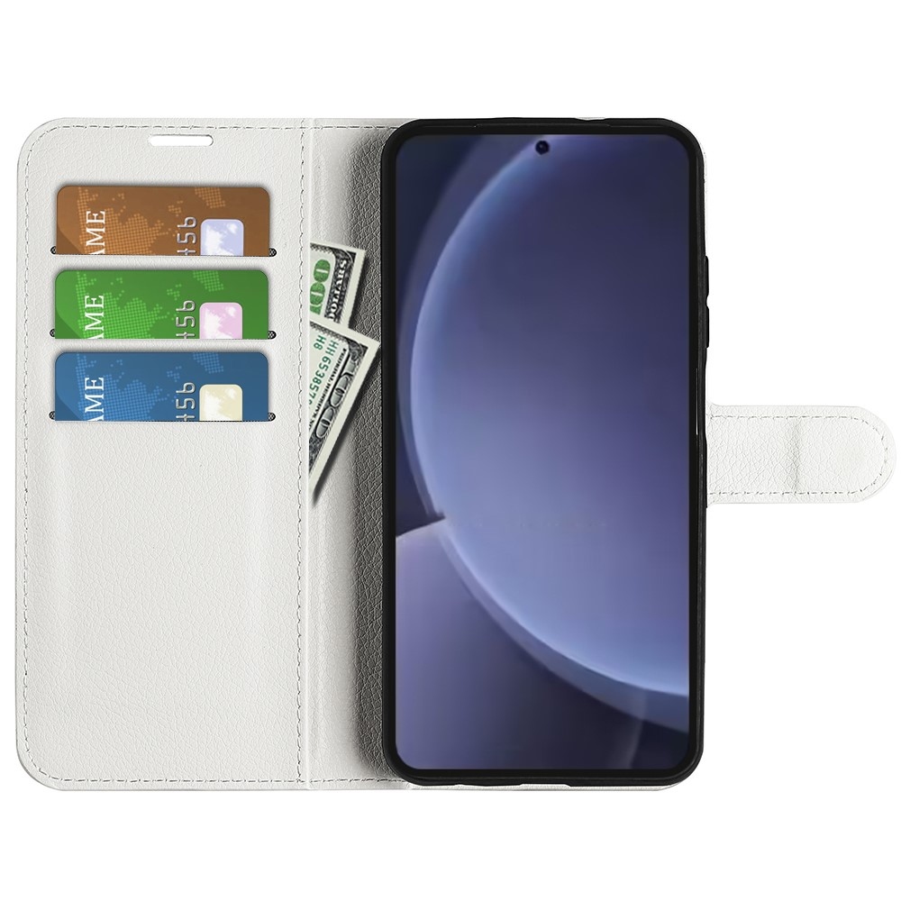 Litchi könyv tok Samsung Galaxy S25+ készülékhez - fehér