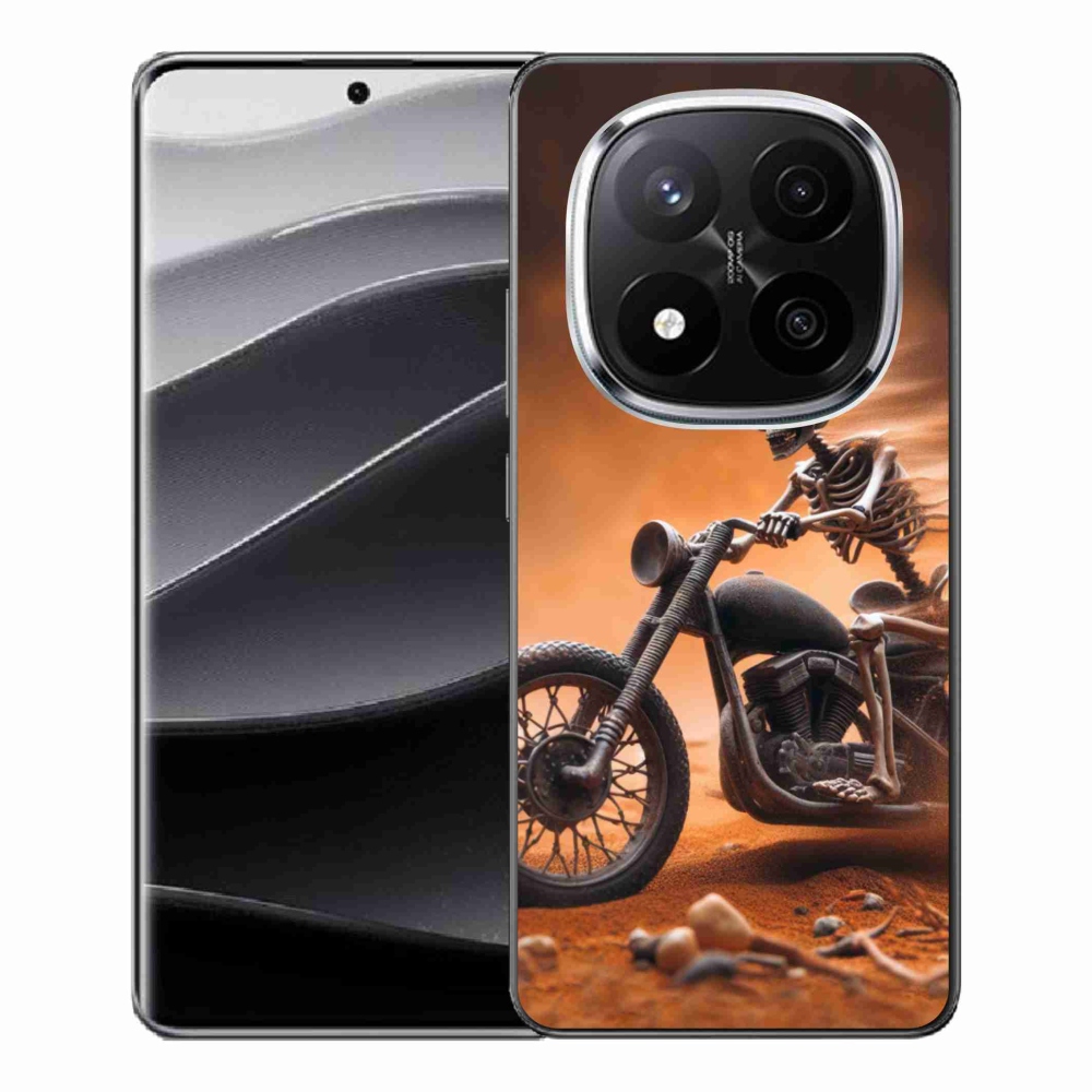 Gél borítás mmCase a Xiaomi Redmi Note 14 Pro+ 5G számára - csontváz egy motorkerékpáron