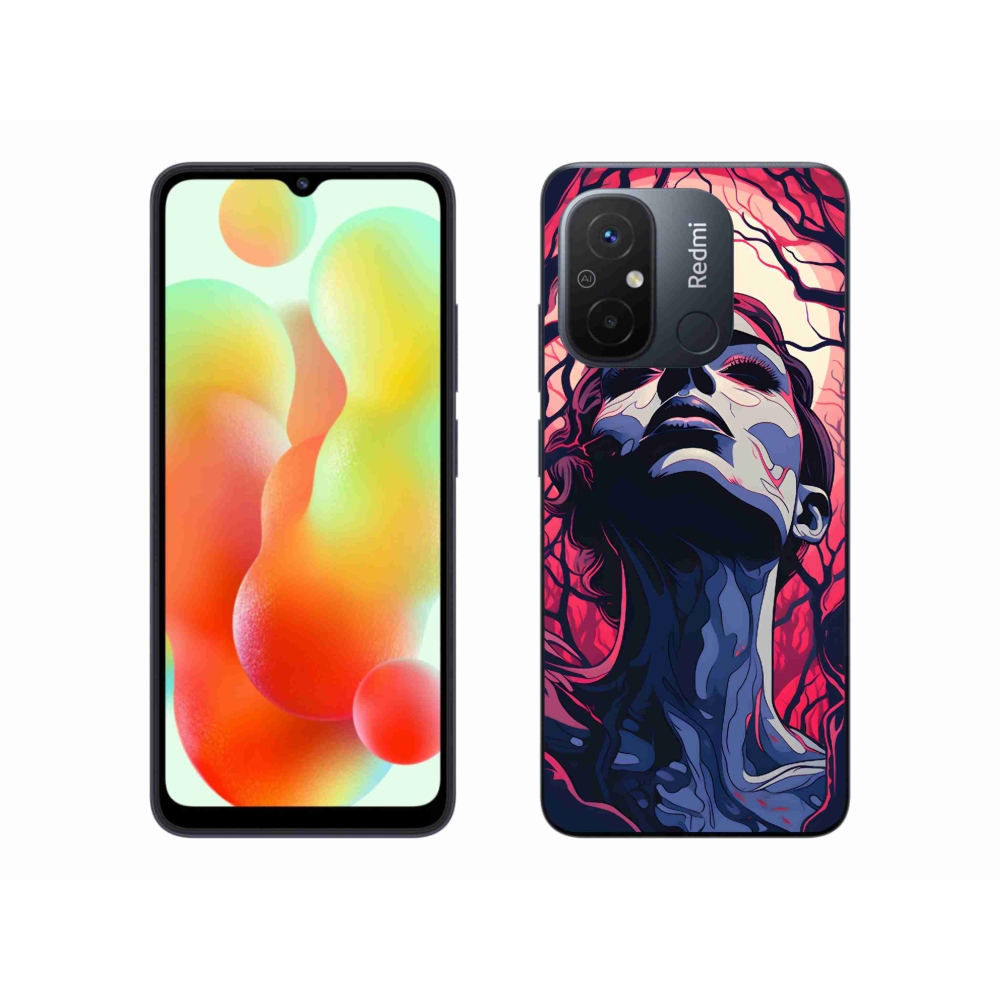 Gél borítás mmCase a Xiaomi Redmi 12C-hez - absztrakt arccal