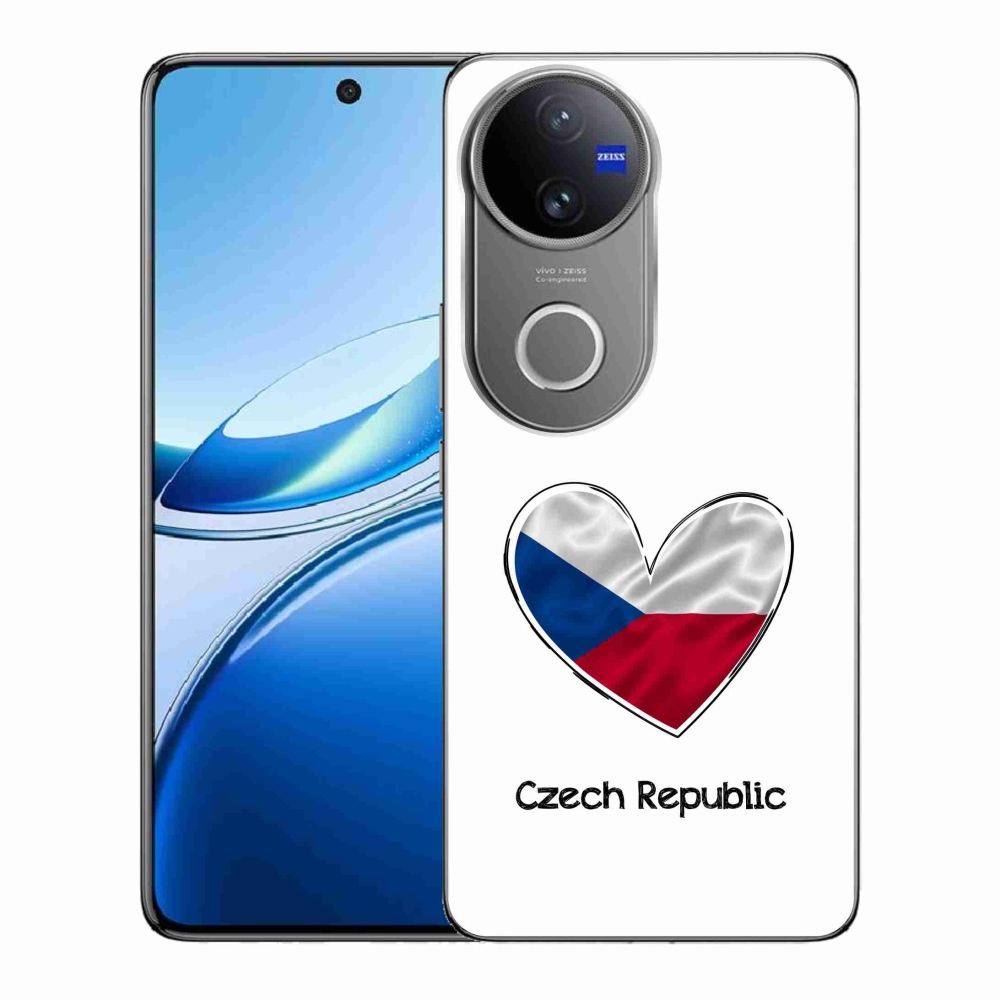 Gél borító mmCase a Vivo V50 5G - szív zászló fehér háttérrel