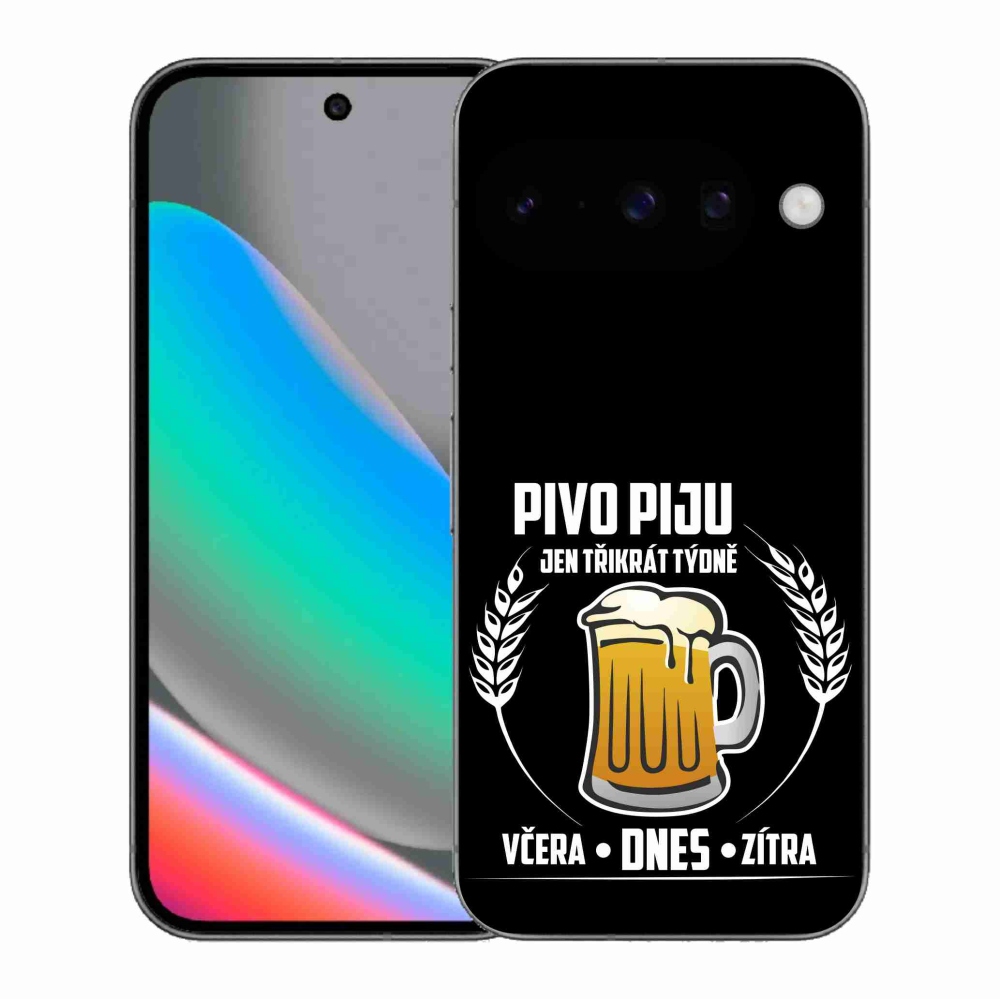 Gél borítás mmCase a Google Pixel 10 számára - sör motívum fekete háttérrel