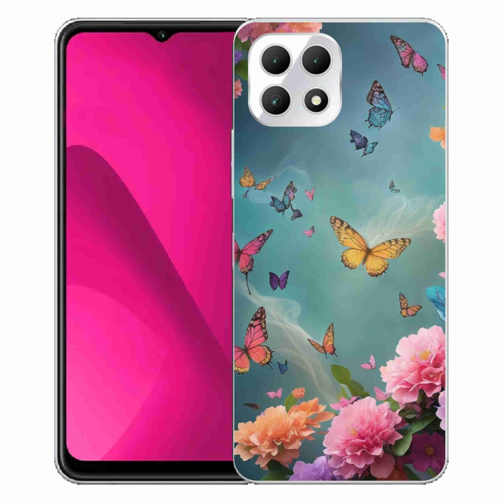 Zselés borítás mmCase a T-Mobile T Phone 2 készülékhez - színes virágok és pillangók