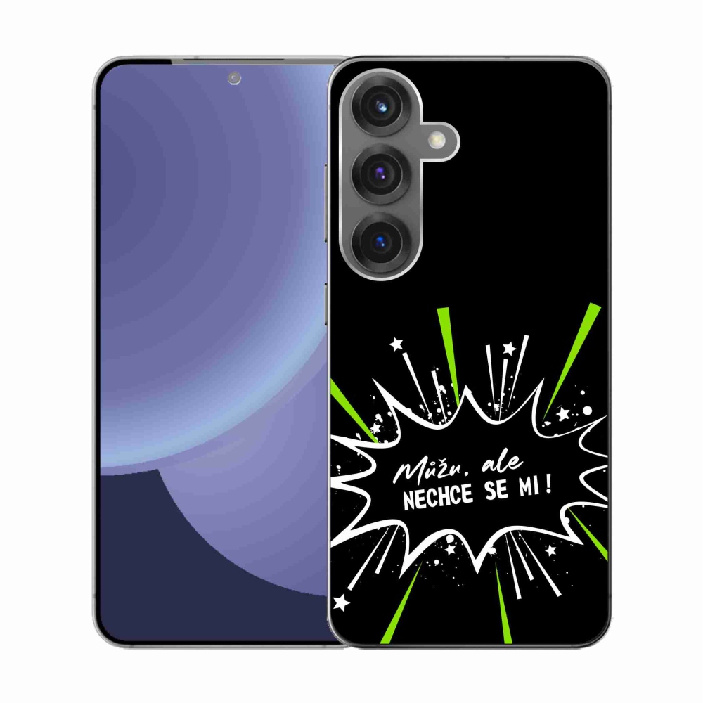 Gél borító mmCase Samsung Galaxy S25 készülékhez - vicces szöveg 11 fekete háttér