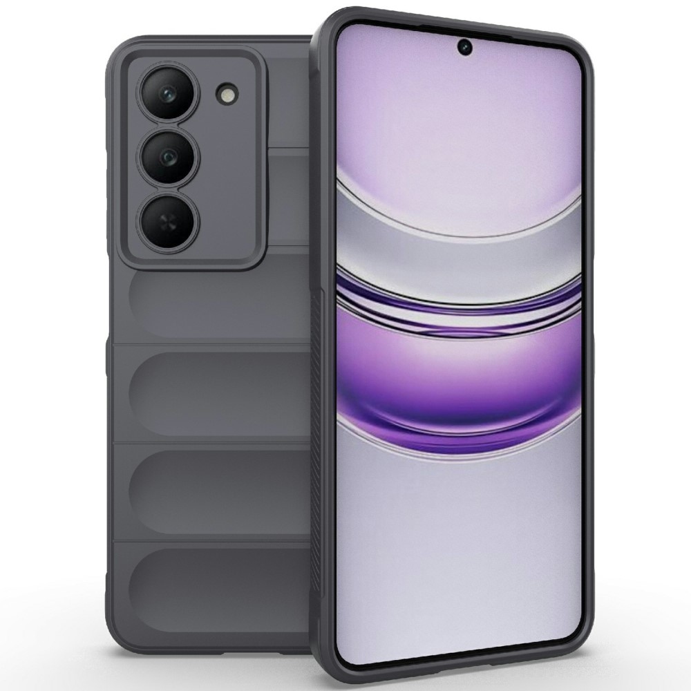 Rugg tartós zselés tok a Realme 14x 5G készülékhez - sötétszürke színben