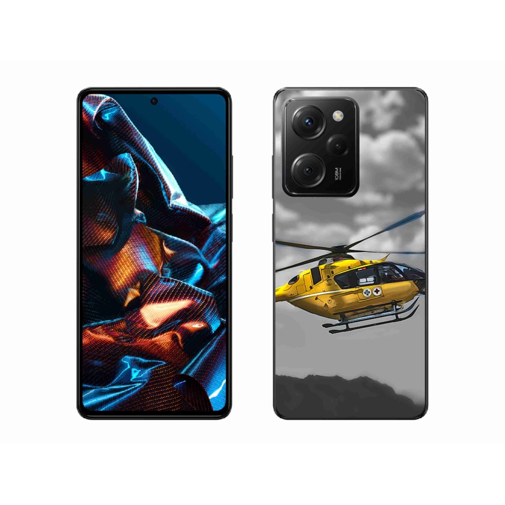 Gél borítás mmCase a Xiaomi Poco X5 Pro 5G számára - sárga helikopter