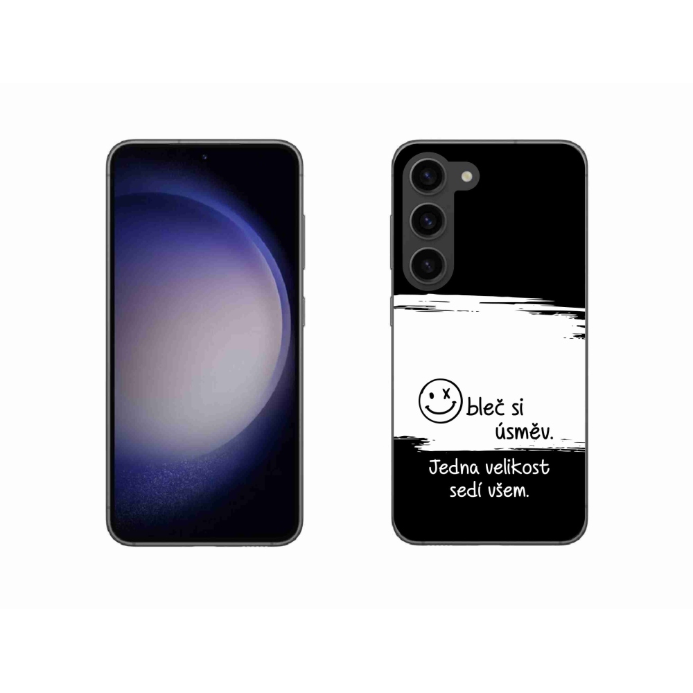 Gél borító mmCase Samsung Galaxy S23 5G - vicces szöveg 8 fekete és fehér háttérrel