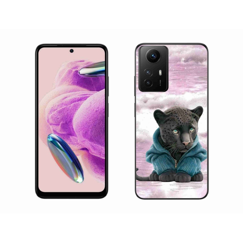 Gél borítás mmCase a Xiaomi Redmi Note 12S-hez - fekete párduc pulóverben