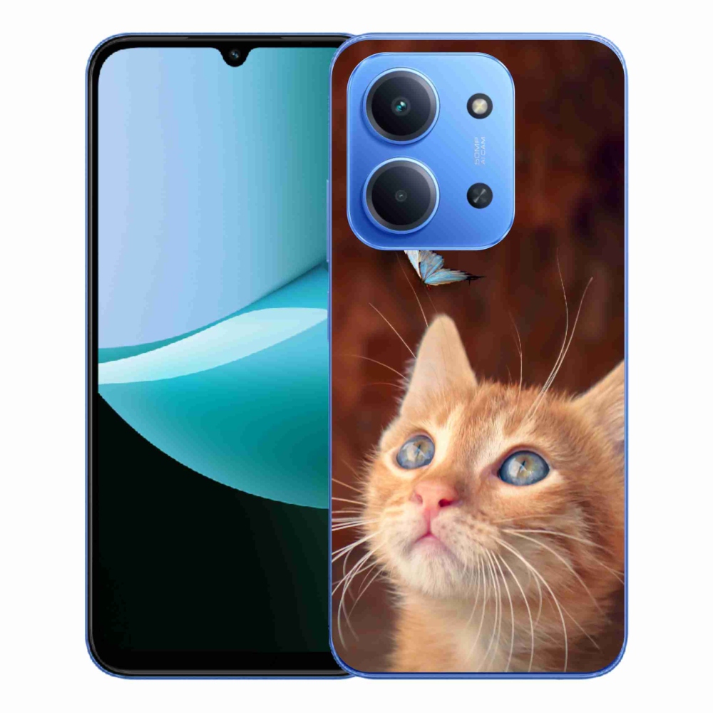 Gél borítás mmCase a Xiaomi Redmi 15C 4G/5G (173mm) - pillangó és cica számára