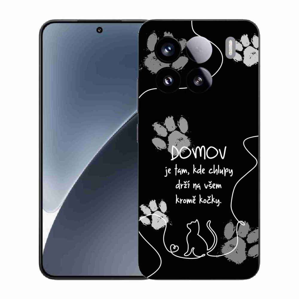 Gél borító mmCase a Xiaomi 15-hez - macska motívum fekete háttérrel