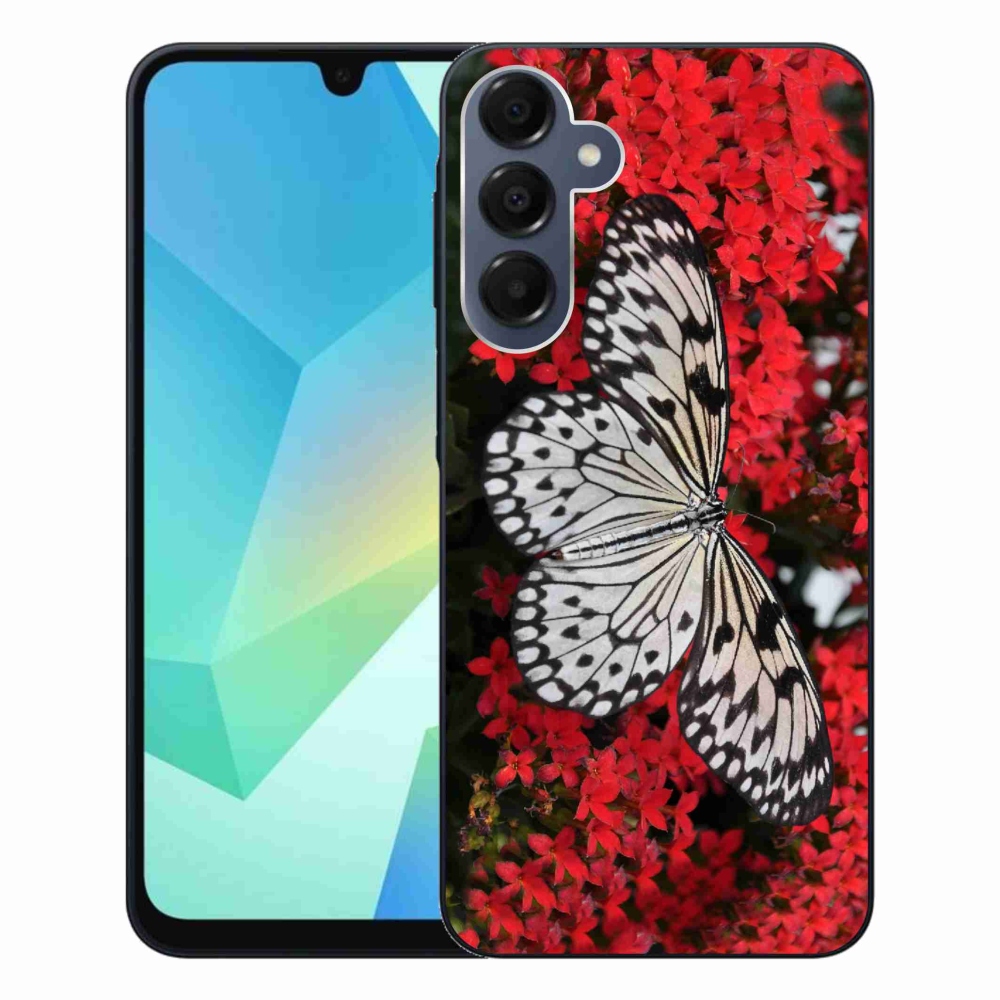 Gél védőhuzat mmCase Samsung Galaxy A16 4G/5G - fekete-fehér pillangó 1