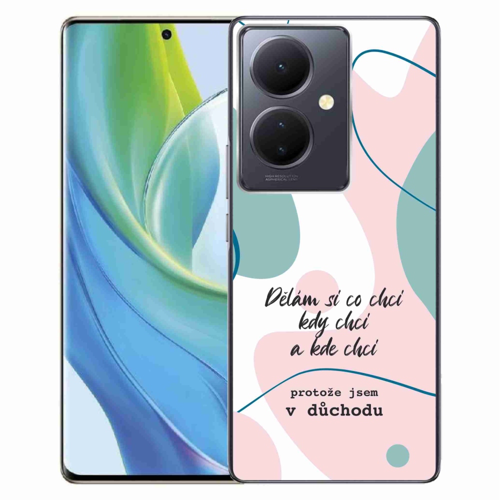 Gél borító mmCase a Vivo V29 Lite 5G-hez - vicces szöveg 10 fehér háttér