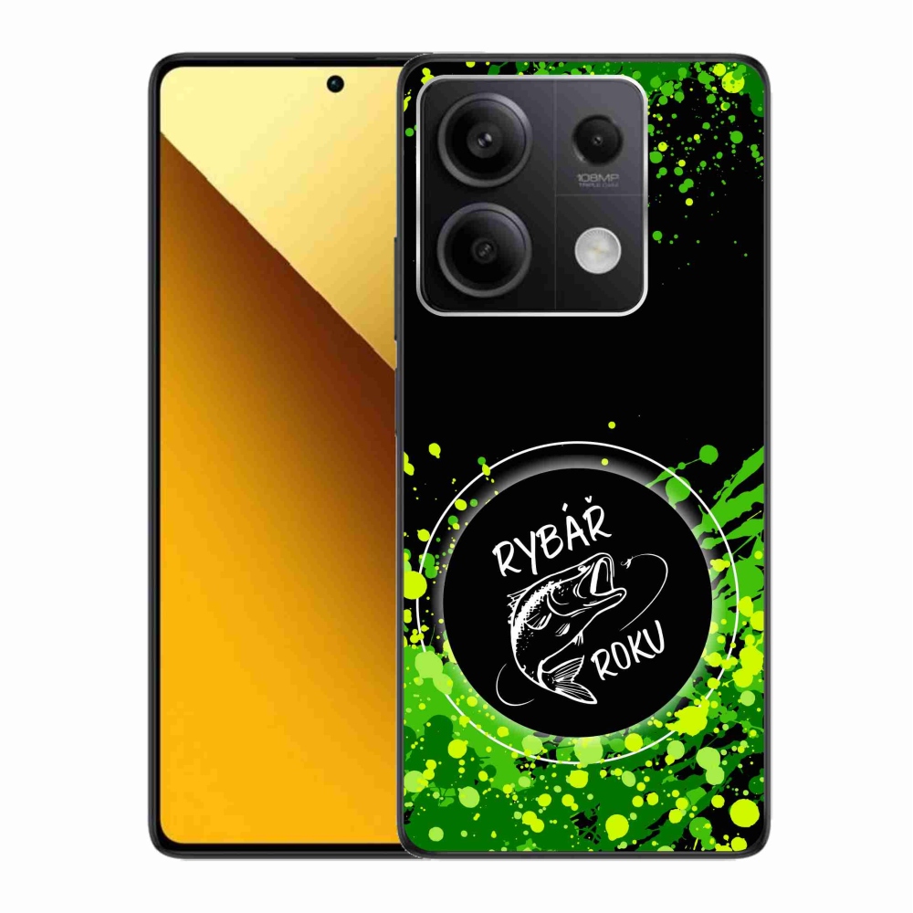 Gél borító mmCase a Xiaomi Redmi Note 13 5G-hez - az év horgásza fekete háttérrel