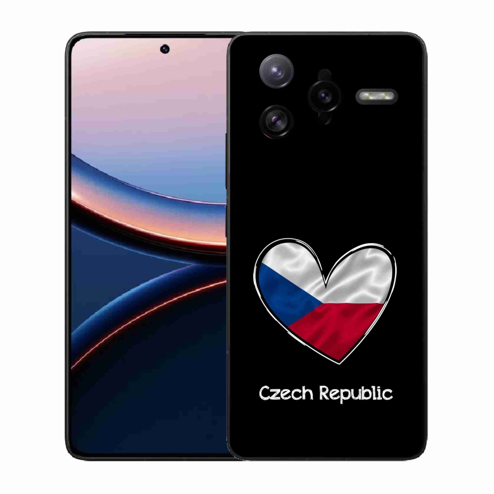 Gél borító mmCase a Xiaomi Poco F7 Ultra számára - szív zászló fekete háttérrel