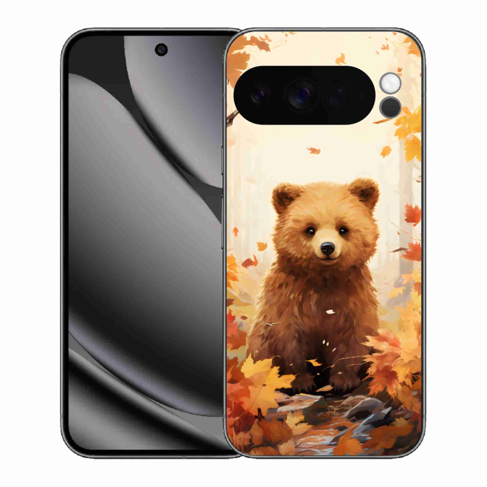 Zselés borítás mmCase a Google Pixel 10 Pro XL-hez - medve az erdőben
