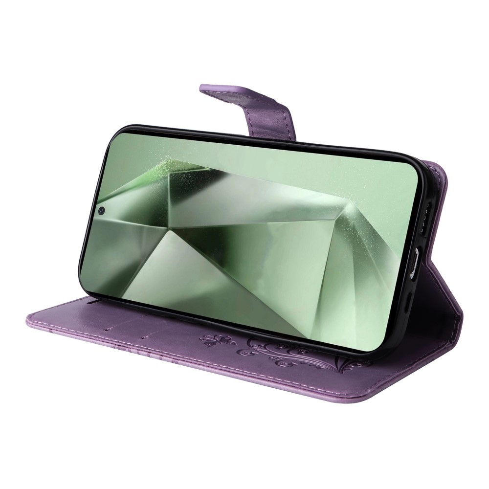 Nagy pillangó könyv tok Samsung Galaxy S24 FE készülékhez - lila