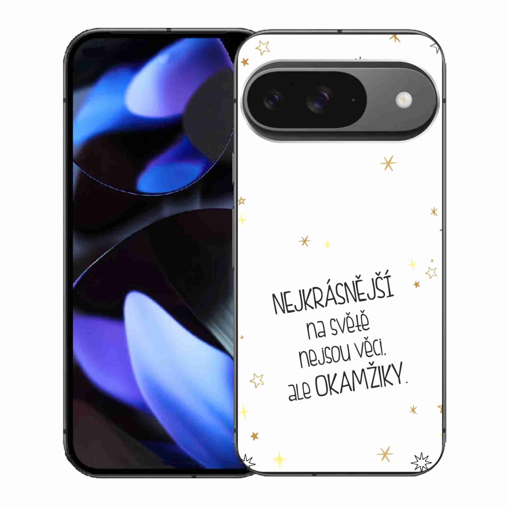 Gél borítás mmCase a Google Pixel 9/9 Pro készülékhez - Idézet 4 fehér háttér