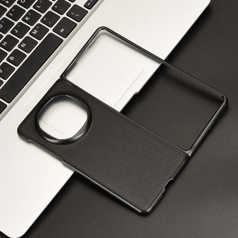 Textúrás műanyag borítás műbőrrel a Huawei Mate X6-on - fekete