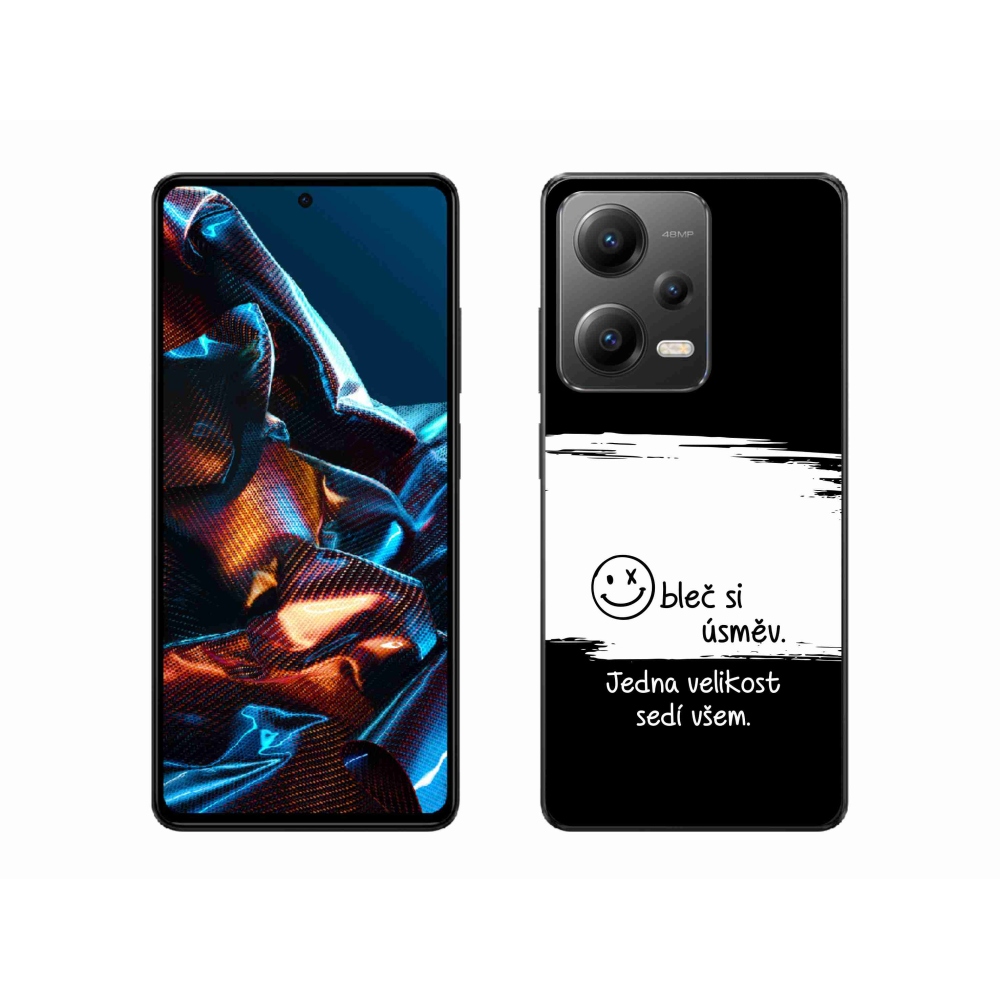 Gél borító mmCase a Xiaomi Redmi Note 12 Pro 5G-hez - vicces szöveg 8 fekete és fehér háttérrel