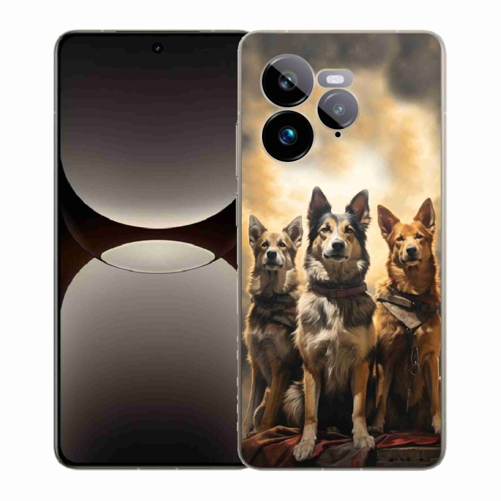Gél borítás mmCase a Realme GT 7 Pro 5G számára - három kutya