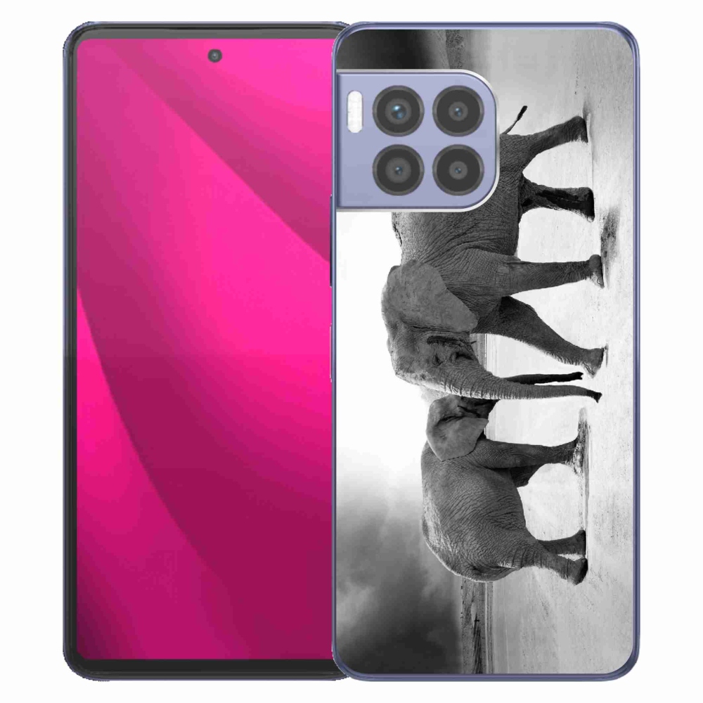 Zselés borítás mmCase a T-Mobile T Phone 2 Pro készülékhez - fekete-fehér elefántok