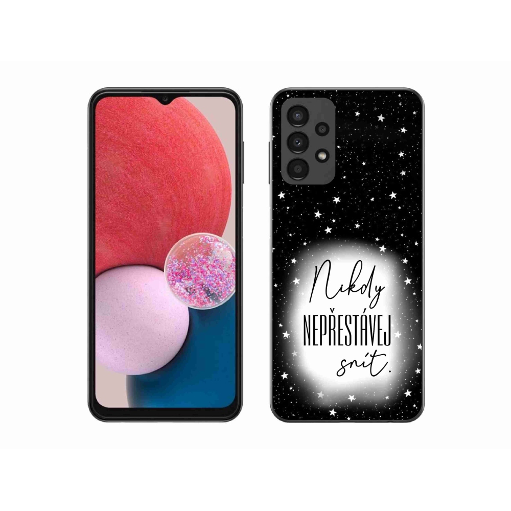 Gél borítás mmCase Samsung Galaxy A13 4G - idézet 1 fehér és fekete háttérrel