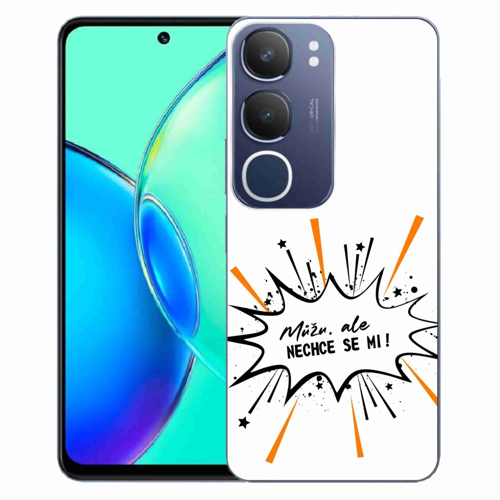 Gél borító mmCase a Vivo Y19s készülékhez - vicces szöveg 11 fehér háttér