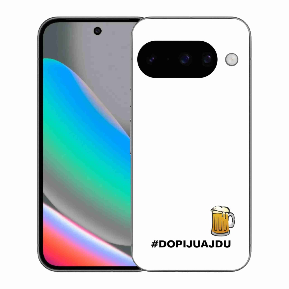 Gél borítás mmCase a Google Pixel 10 - sör motívum 1 fehér háttérrel